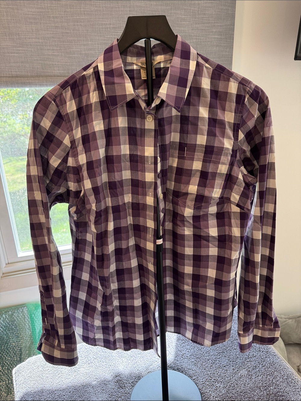 Women’s Purple Check Long-Sleeve Shirt